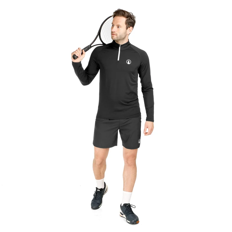 Big Serve 1/4 Zip Longsleeve Herren-Schwarz,Weiß