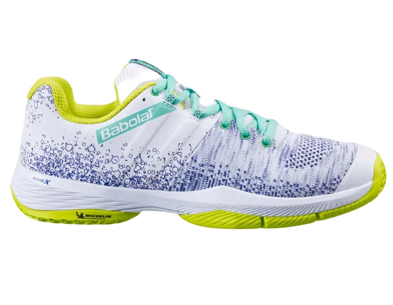 Babolat Sensa Women Padel Shoes (White/Spring Bud)