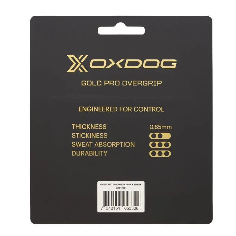 Oxdog Padel Overgrip Gold Pro 3 Pack Wit