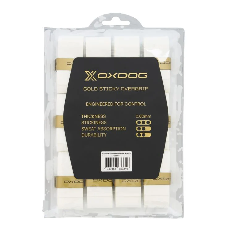 Oxdog Padel Overgrip Gold Sticky 12 Pack Wit