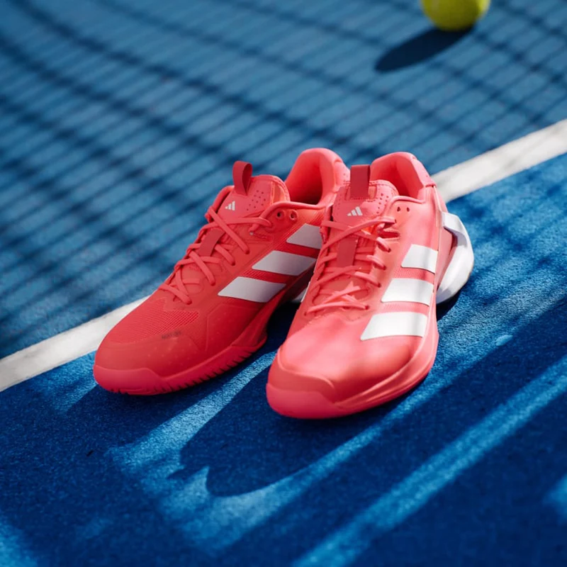 Adidas Adizero Ubersonic 5 All Court Tennis Shoes (Mens) - Lucid Red/Zero Metalic/Aurora Ruby