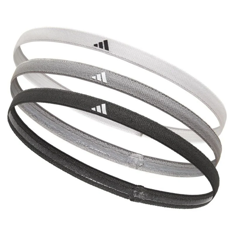 Adidas Hairbands (3-Pack, White/Grey/Black)