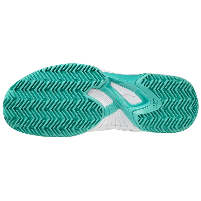 Mizuno Wave Exceed Tour 5 CC Womens Padel Shoes (White/Turquoise)