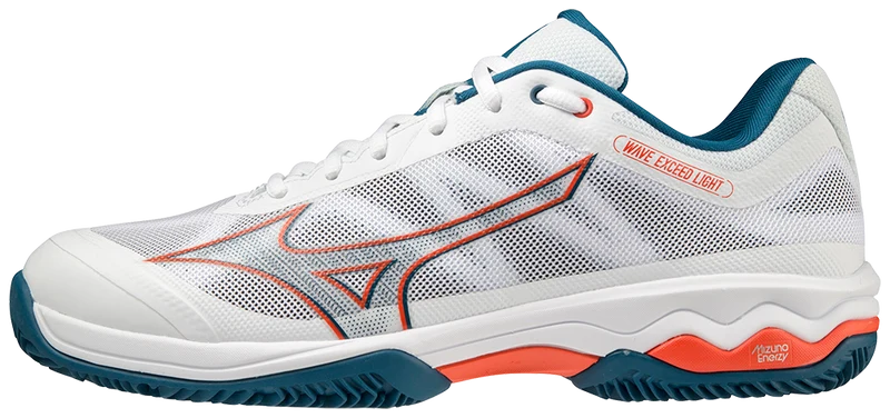 Mizuno Exceed Light CC Mens Padel Shoes (White/Orange)