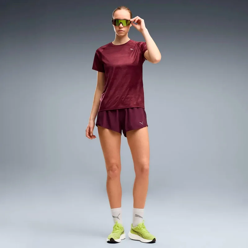 Velocity AOP Laufshirt Damen - dunkelrot