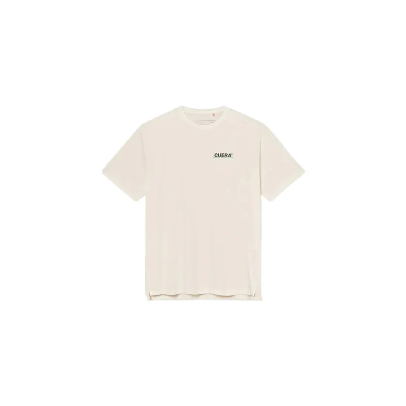 Cuera Active Light Weight T-shirt (Off White w. Navy/Green)