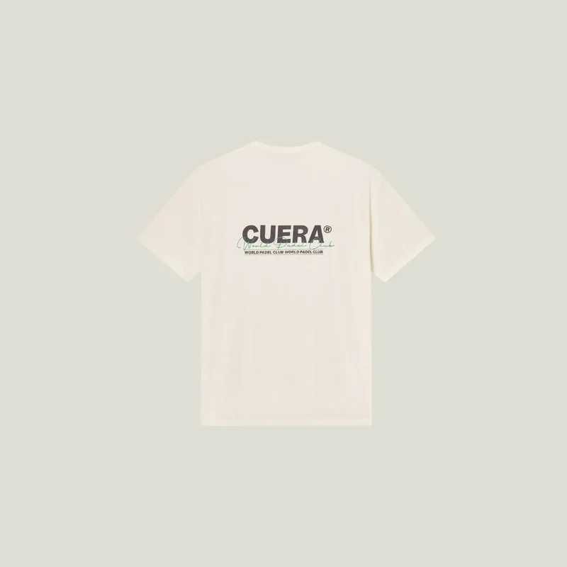 Cuera Active Light Weight T-shirt (Off White w. Navy/Green)