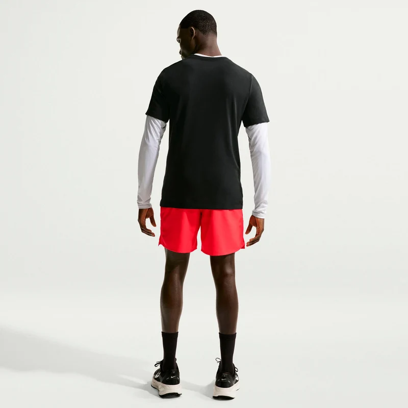 Run Swoosh Laufshirt Herren - schwarz, rot