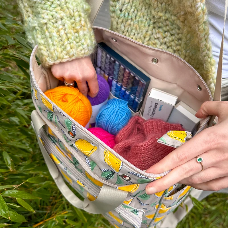 Handarbeitstasche mit Aufdruck