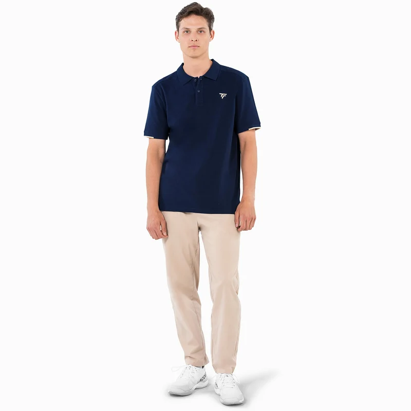 Pique T-Shirt Herren - dunkelblau