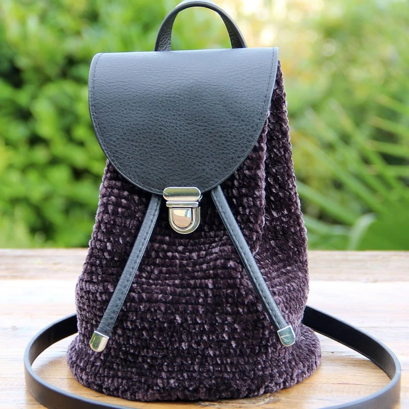 Taschenklappe für Metallverschluss - Schwarz/Silber
