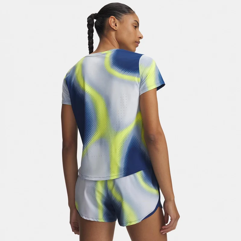 Velociti Pro Print Laufshirt Damen - blau, mehrfarbig