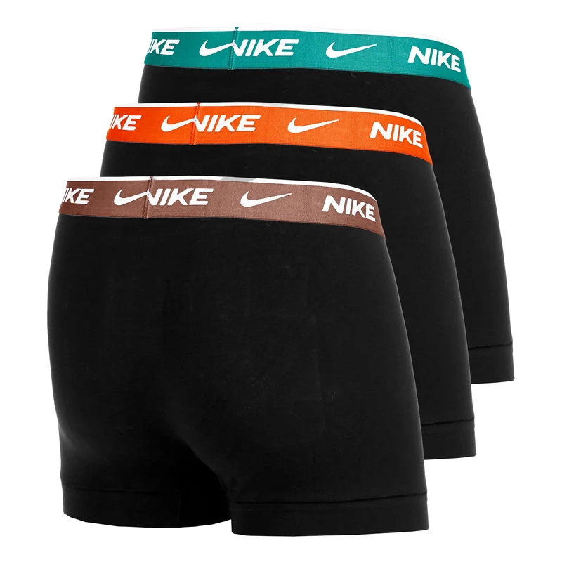 Essential Cotton Stretch Trunk Boxer Short 3er Pack Herren - schwarz, orange
