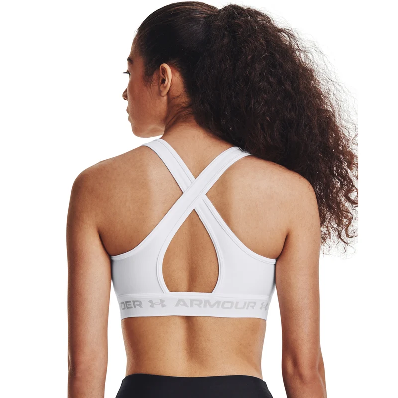 Crossback Middle Sport-BH Damen - weiß, grau