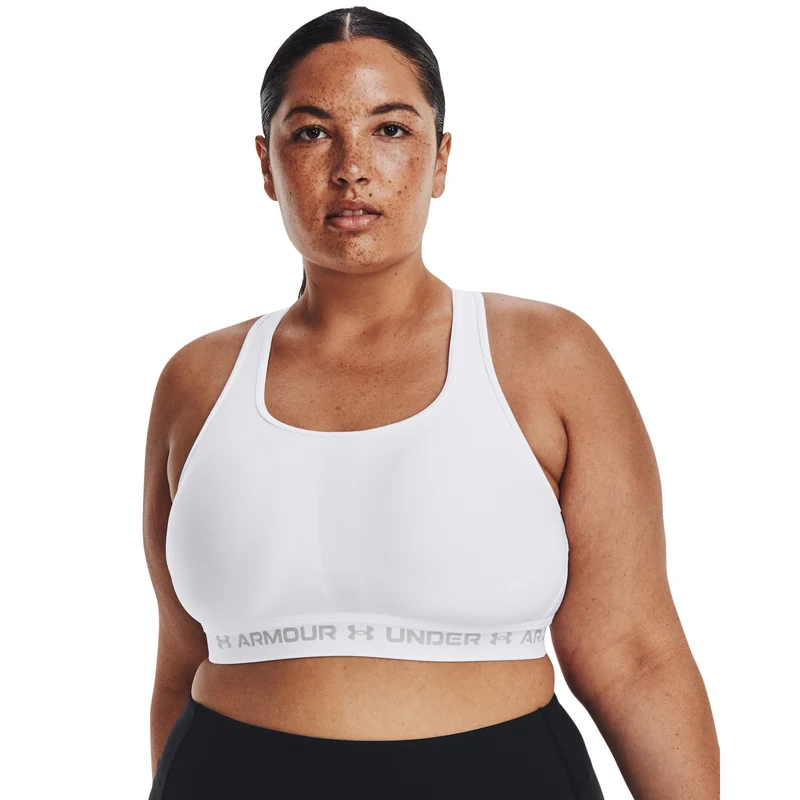 Crossback Middle Sport-BH Damen - weiß, grau