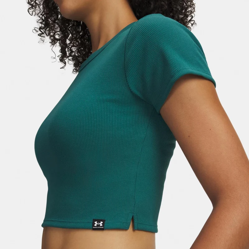 Rival Rib Baby T-Shirt Damen-grün, weiß