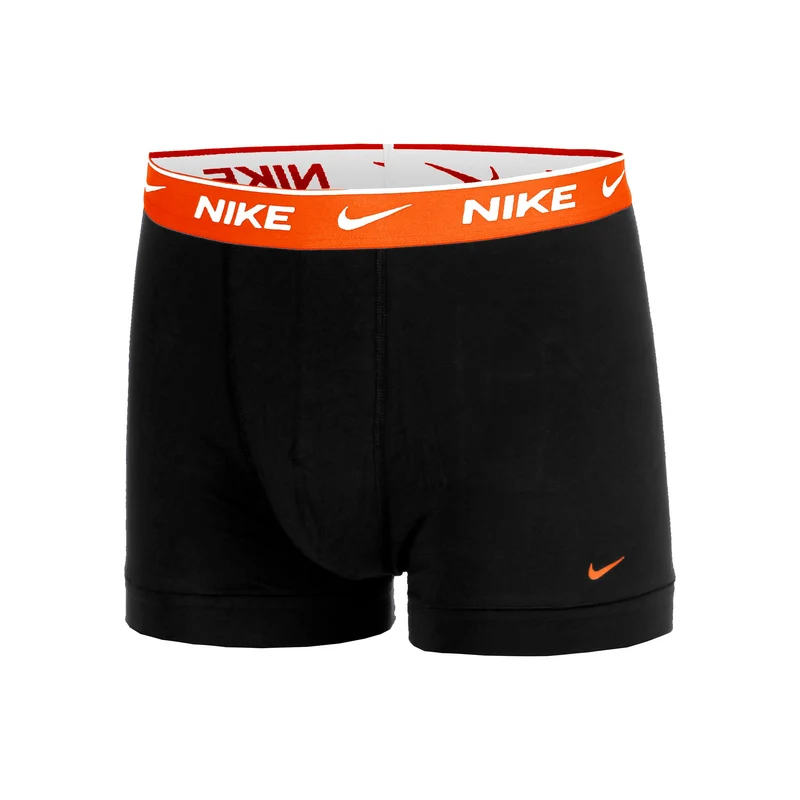 Essential Cotton Stretch Trunk Boxer Short 3er Pack Herren - schwarz, orange