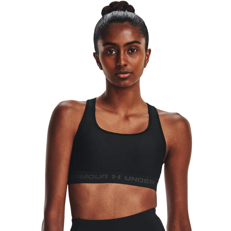 Crossback Middle Sport-BH Damen - schwarz, grau