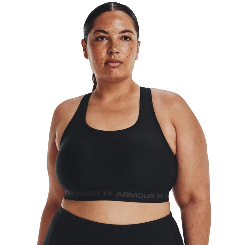 Crossback Middle Sport-BH Damen - schwarz, grau