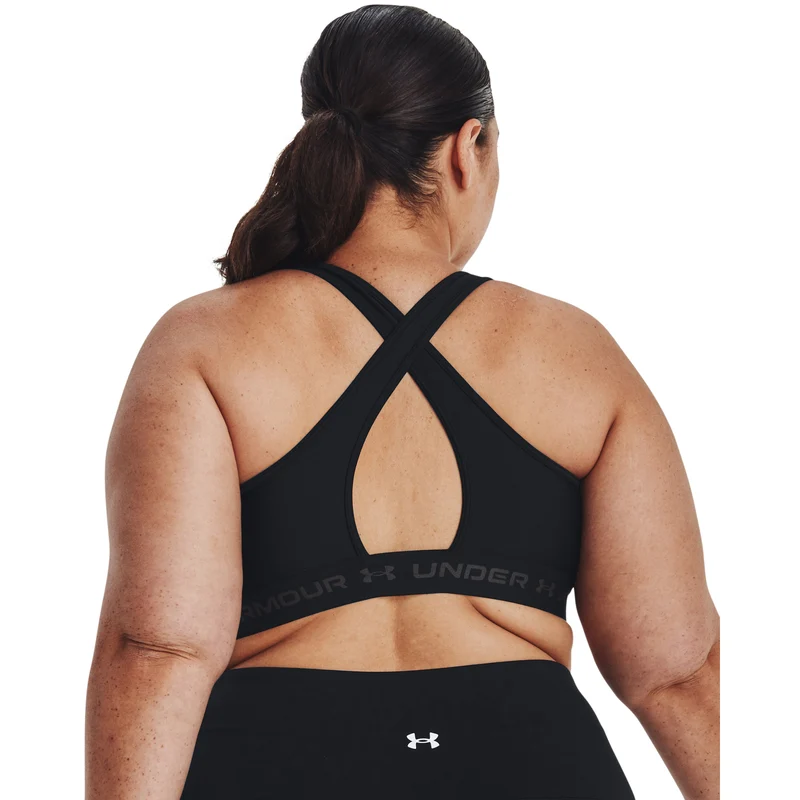Crossback Middle Sport-BH Damen - schwarz, grau