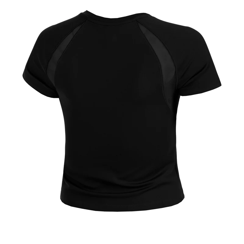Motion Mesh T-Shirt Damen-schwarz, grau