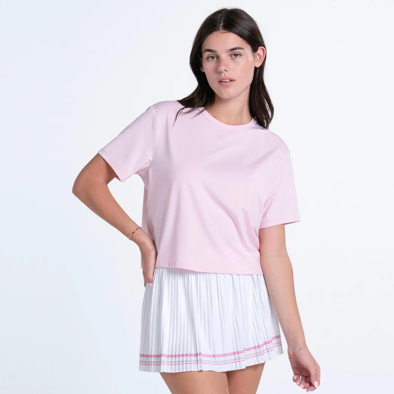 Power Box T-Shirt Damen - rosa, weiß