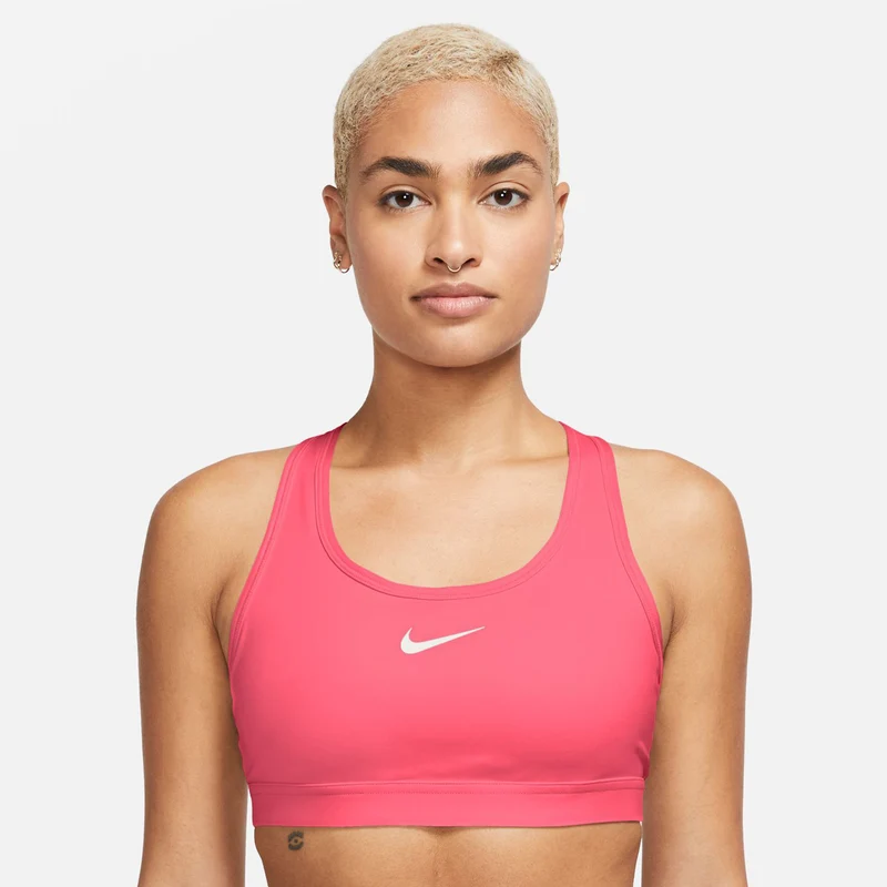 Swoosh MED Support Bra Sport-BH Damen-Pink,Weiß