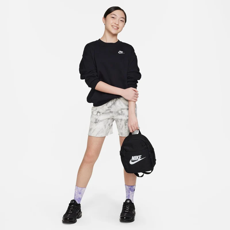 Club Fleece Oversized Crew Sweatshirt Mädchen-Schwarz