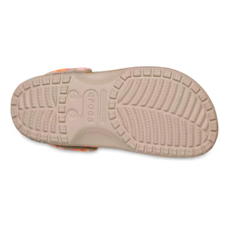 Classic Graphic Clog Badelatschen Damen - beige, mehrfarbig