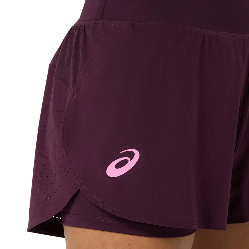 Match Laser Cut Shorts Damen - weinrot