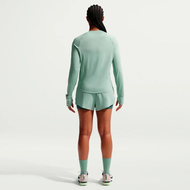 Swift 2in1 Laufshorts Damen - hellgrün, silber