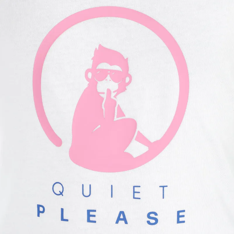 Baseline Logo T-Shirt Mädchen - weiß, neonpink