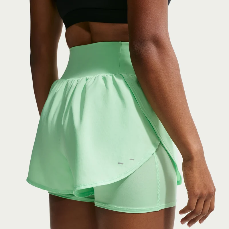 Flow 2in1 Laufshorts Damen - mint, silber