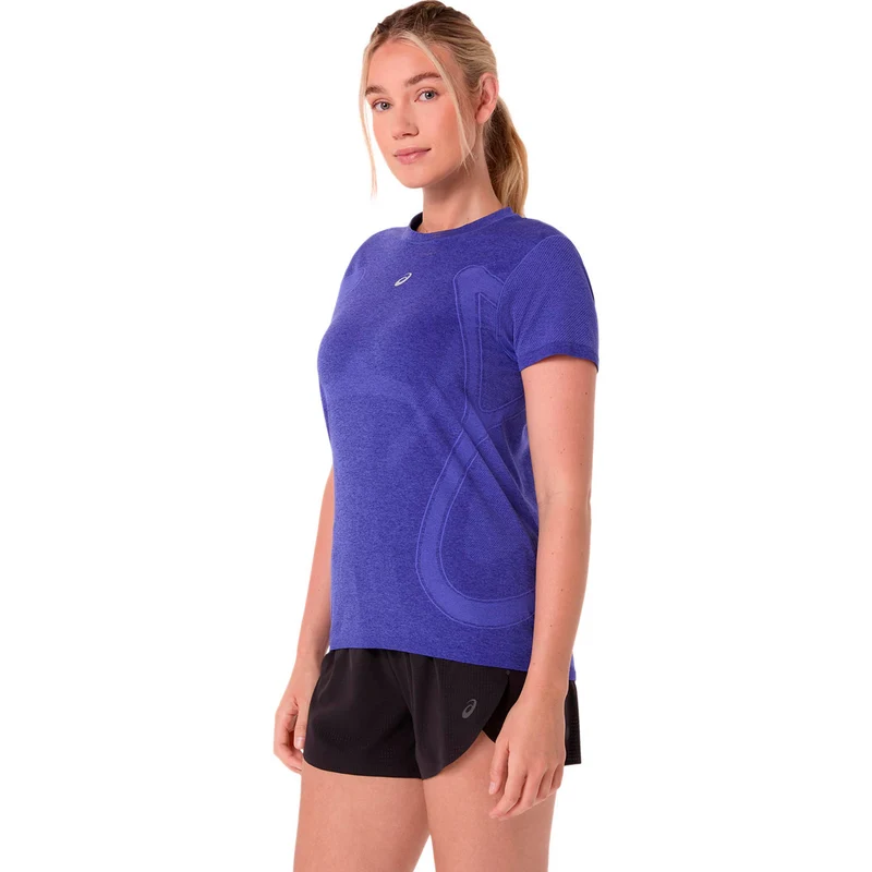Road Seamless Laufshirt Damen - blau, lila
