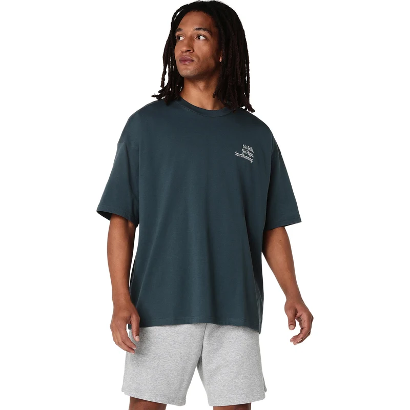 Runner Message Graphic Relaxed Laufshirt Herren - blaugrau