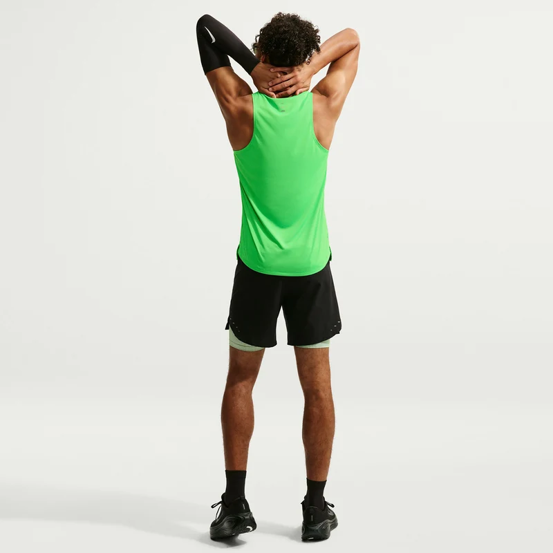 Stride Laufshirt Herren - grün, silber