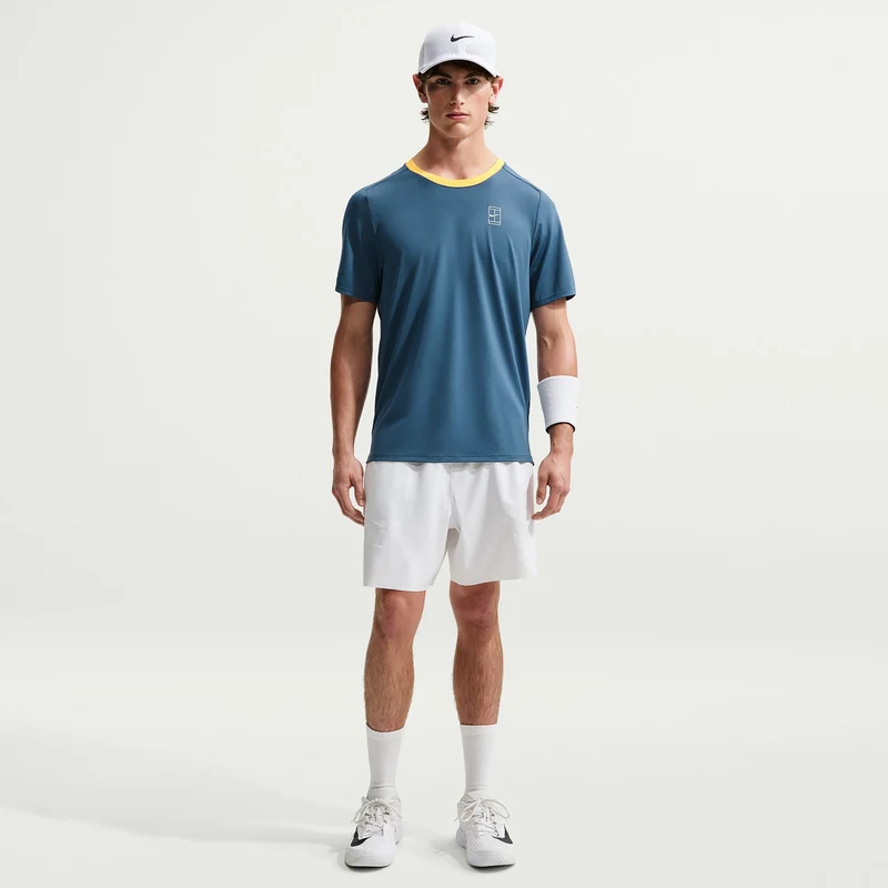 Court Dri-FIT Advantage T-Shirt Herren - blaugrau, gelb