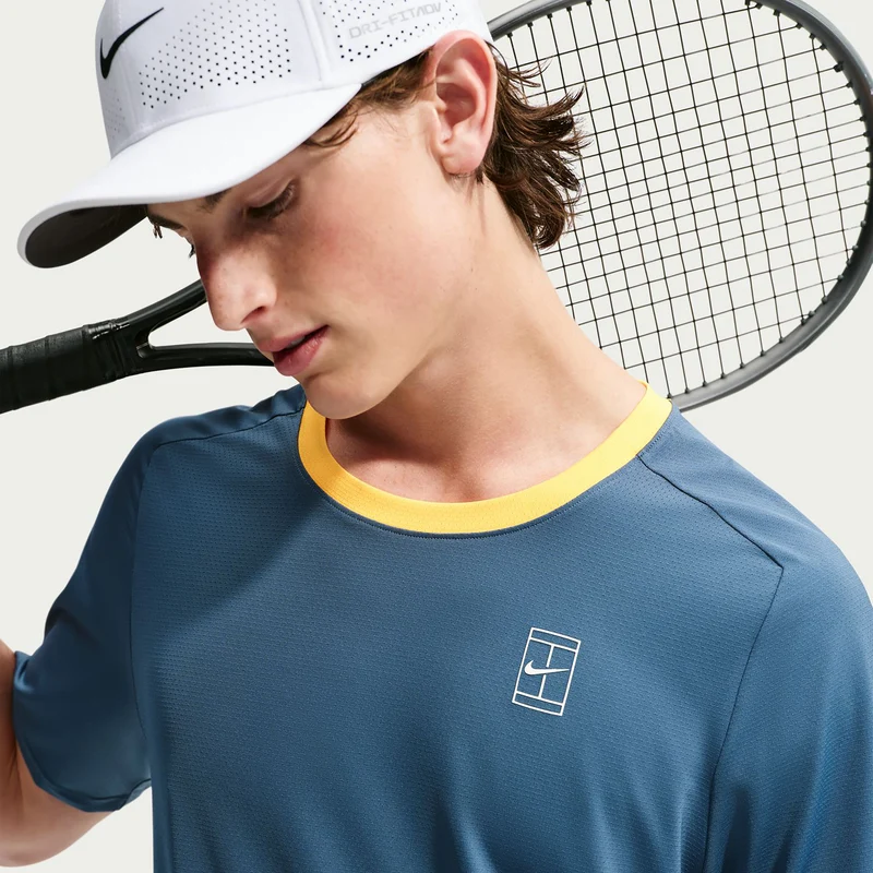 Court Dri-FIT Advantage T-Shirt Herren - blaugrau, gelb