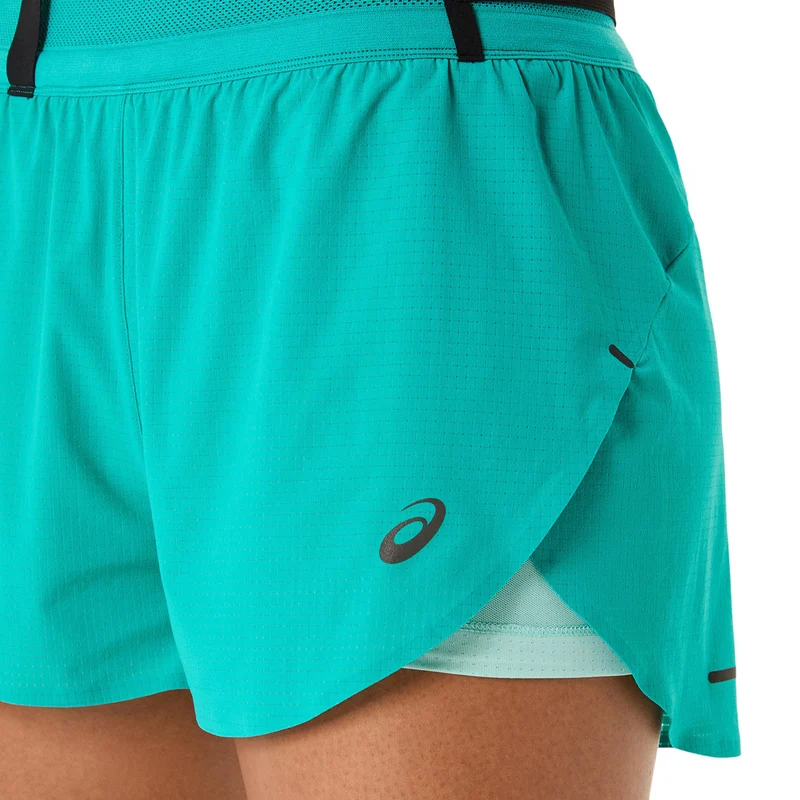Metarun Split Laufshorts Damen-Türkis