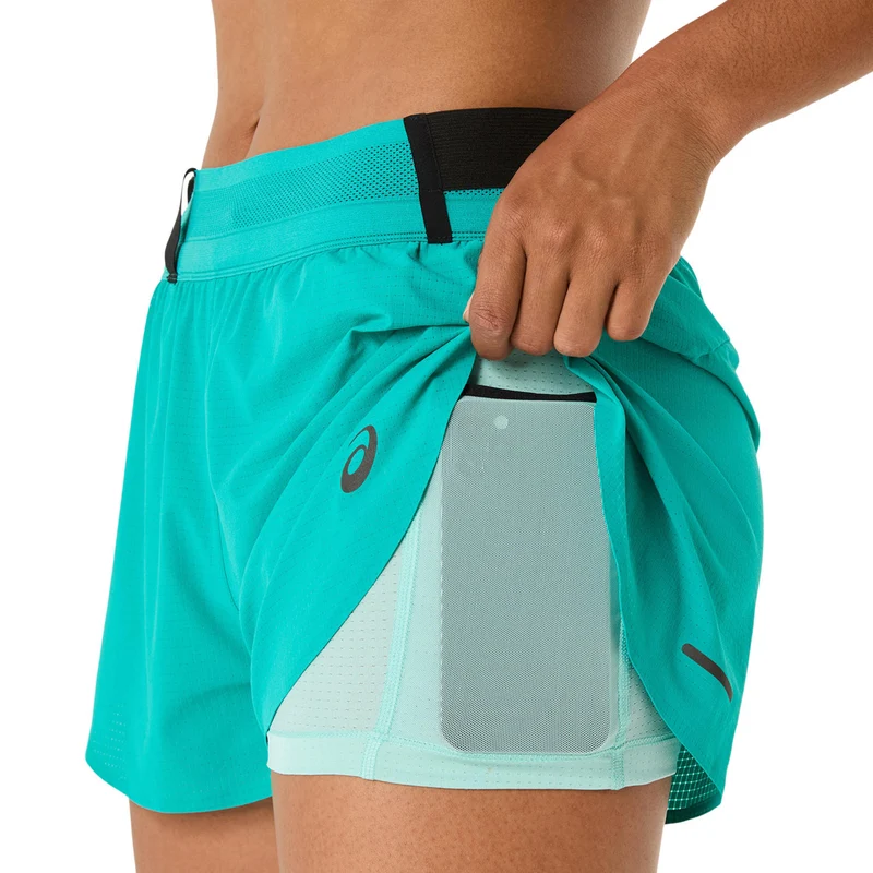 Metarun Split Laufshorts Damen-Türkis