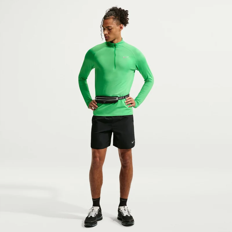 Stride Half-Zip Laufshirt Herren - grün, silber