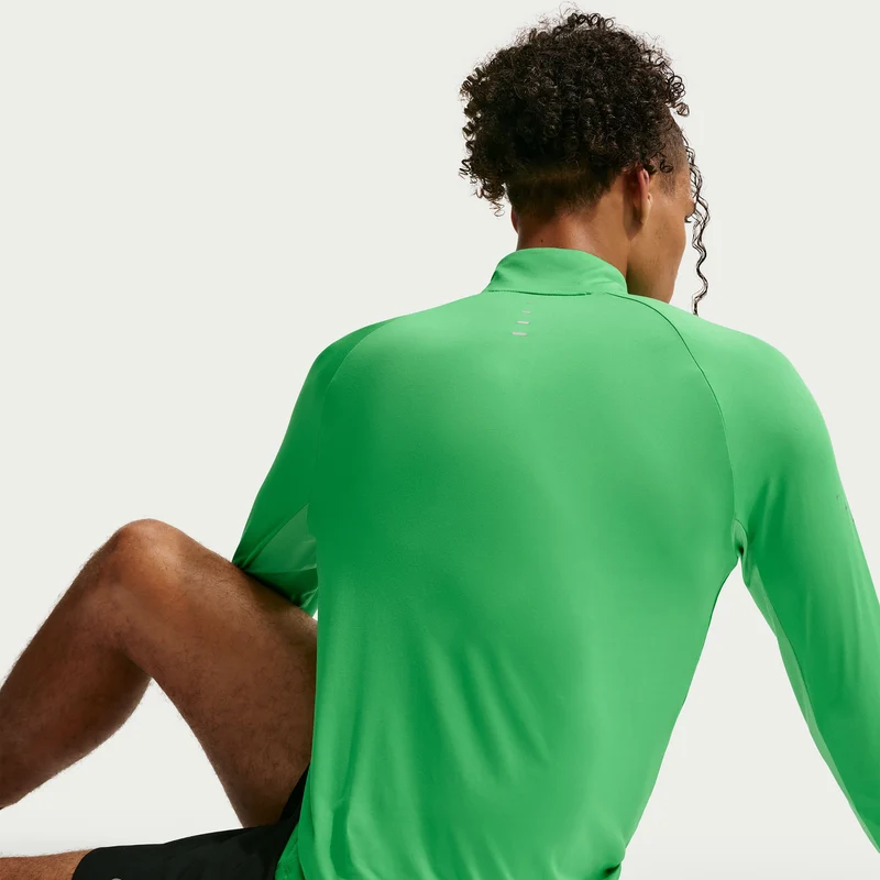 Stride Half-Zip Laufshirt Herren - grün, silber