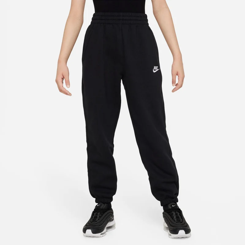 Club Fleece Loose Trainingshose Mädchen-Schwarz,Weiß