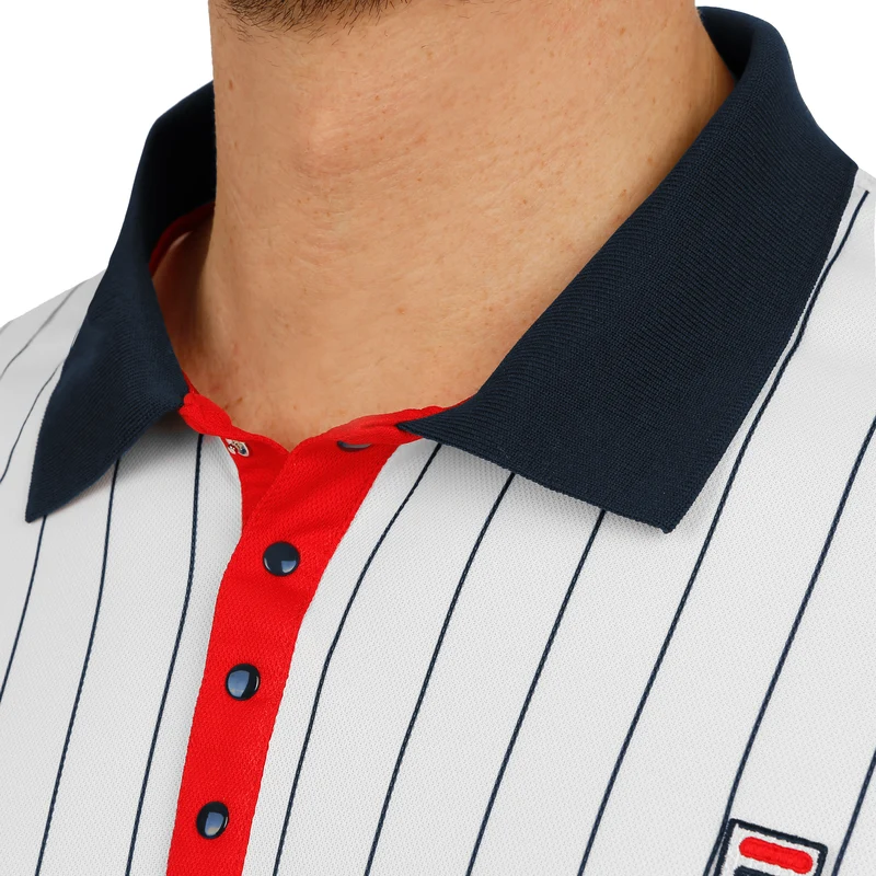 Stripes Polo Herren-Weiß,Dunkelblau