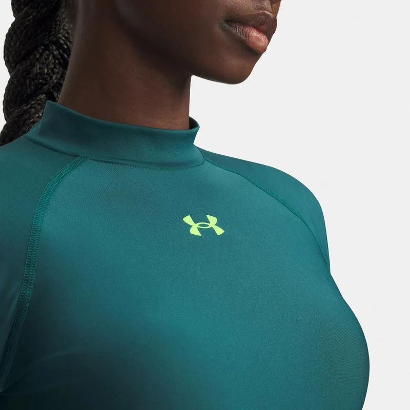 HeatGear Crop Mock Longsleeve Damen-grün, grün