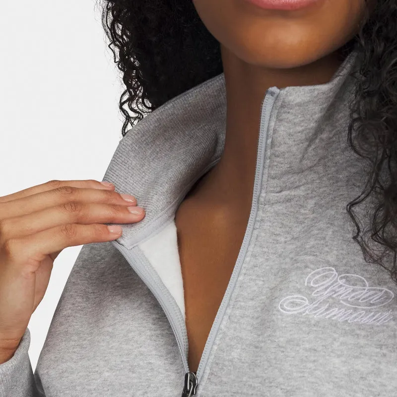 Rival Fleece Script Halfzip Sweatshirt Damen - grau, weiß