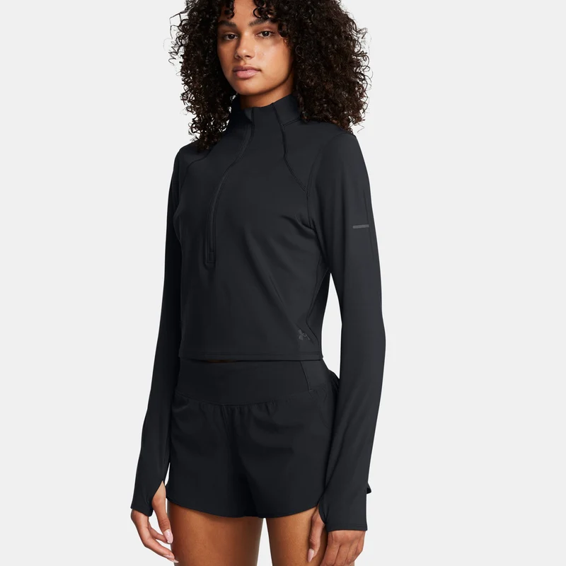Launch Elite Half Zip Laufshirt Damen-Schwarz