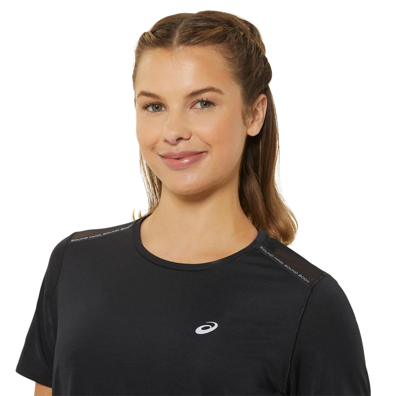 Road Laufshirt Damen-Schwarz