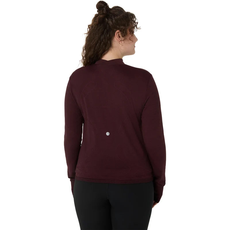 Road Winter Seamless Laufshirt Damen - dunkelrot