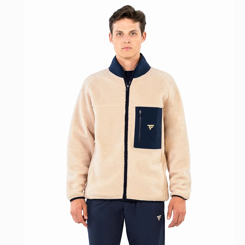 Sherpa Trainingsjacke Unisex - beige, dunkelblau